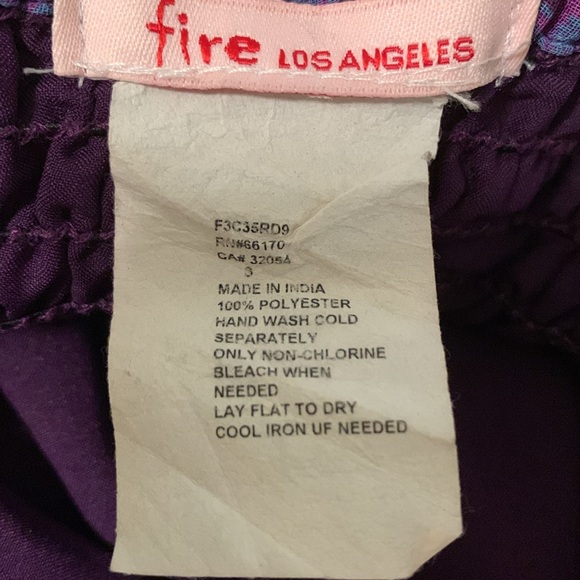 Fire Los Angeles Sundress in Purple, Pink & Maroon, Tie Neckline, Stretch Back - Picture 8 of 8